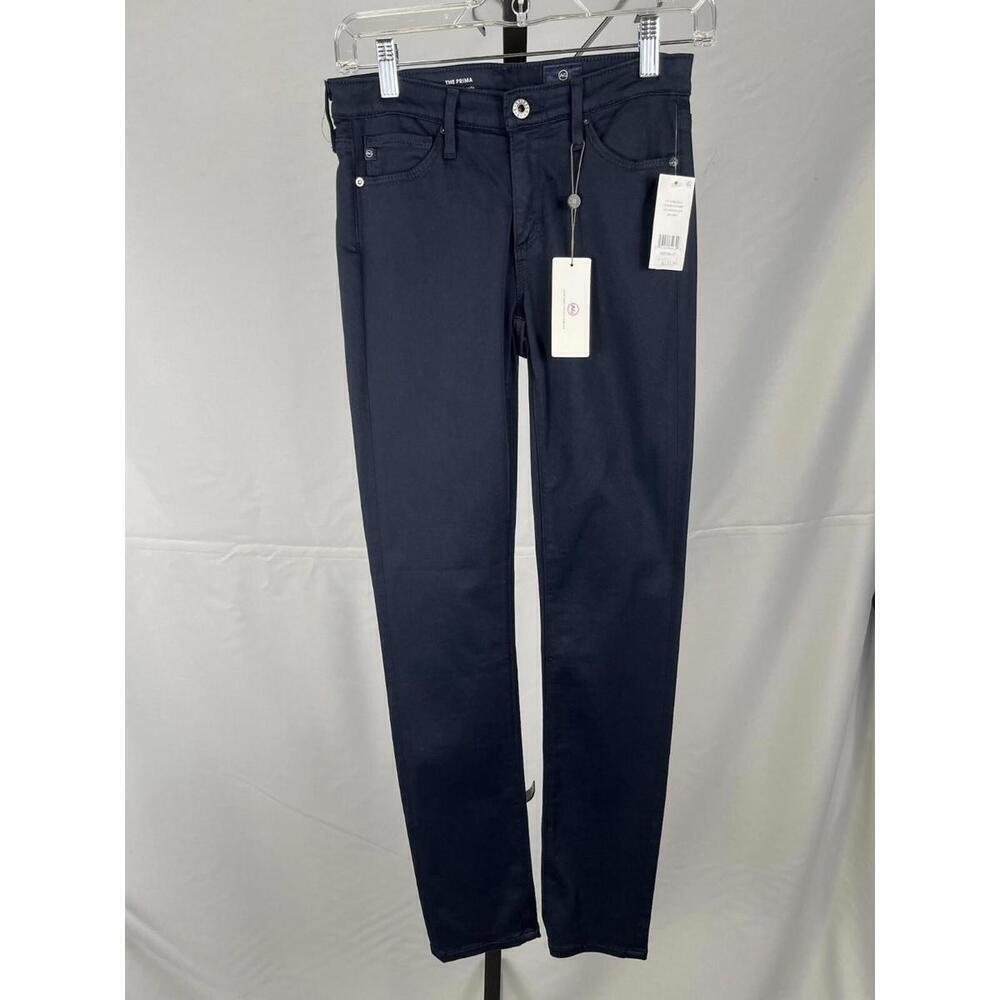 AG Adriano Goldschmied Skinny Mid Rise Cigarette Jeans Dark Blue Size 24 W